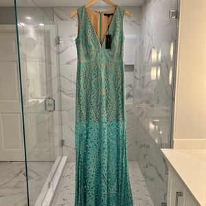 Bcbg lace maxi dress in aqua